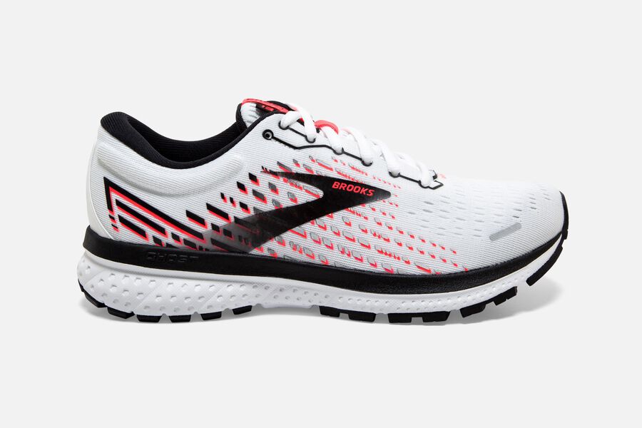 Brooks Ghost 13 Womens UK - Road Running Shoes - White/Pink/Black 192-JZQKID